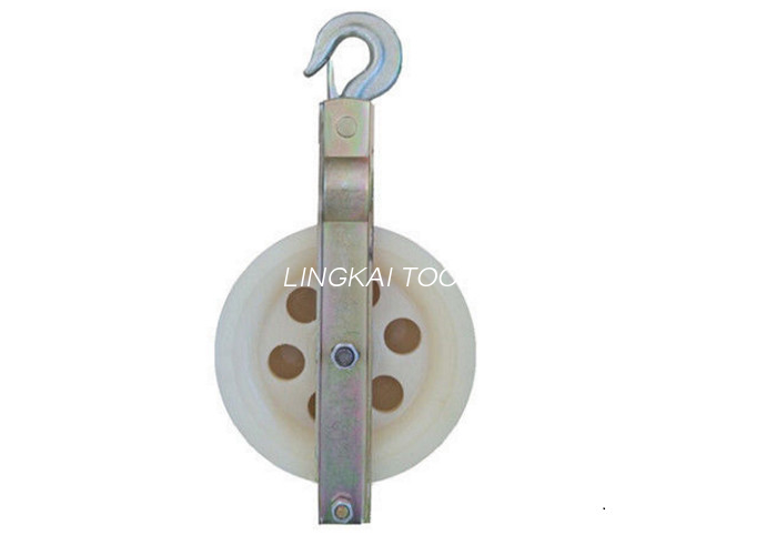 Kevyt 10KN Nylon Single Sheave String Block, Koukku ja Clevis Style